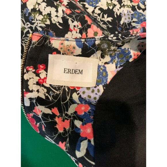 Erdem Raisa Dress Black Floral Short Sleeve Midi, Size 6 - Picture 5 of 5
